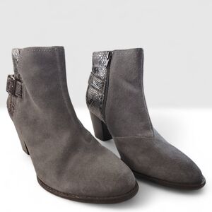 Vionic Naomi Suede Snake-Print Booties Size 10